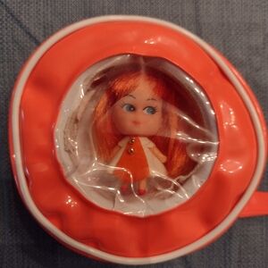 Vintage Liddle Kiddle Orange Doll In Zippered Purse